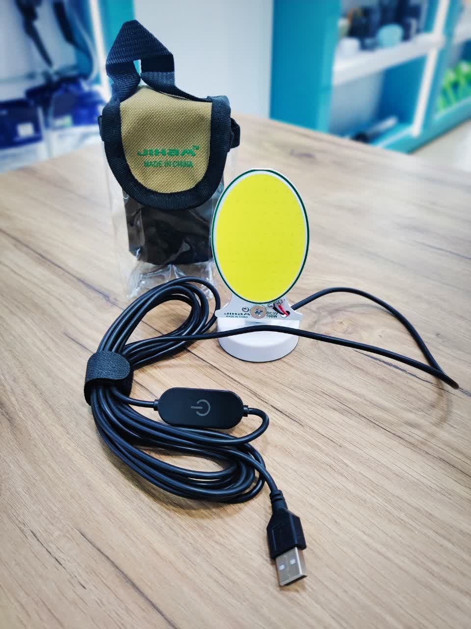 چراغ سیار 5ولت USB با پایه آهنربا دار ۱۰۰ وات جیهام (چراغ کمپینگ مگنتیusb)