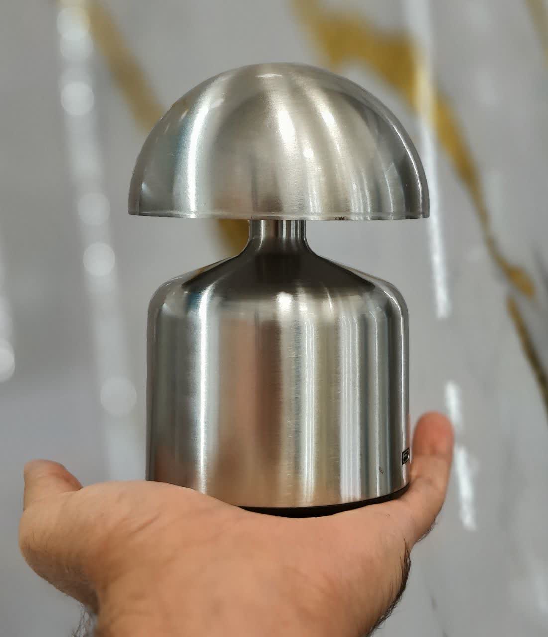 چراغ خواب آباژور لمسی استیل طرح قارچ کوچک
