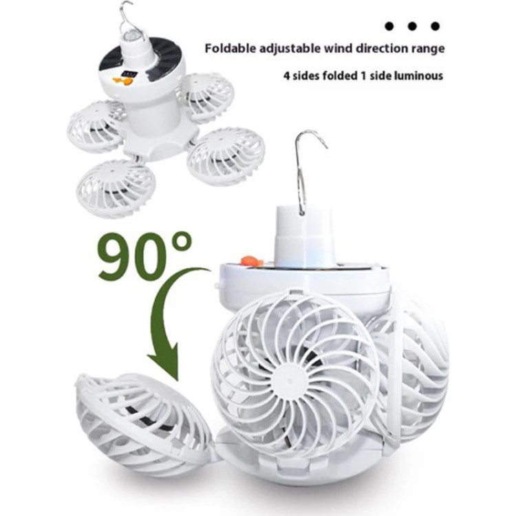 چراغ اضطراری و پنکه شارژی تاشو خورشیدی Solar Powered 2030