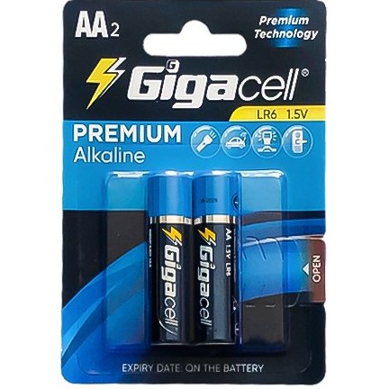 باتری دوتایی قلمی گیگاسل Premium Alkaline LR6